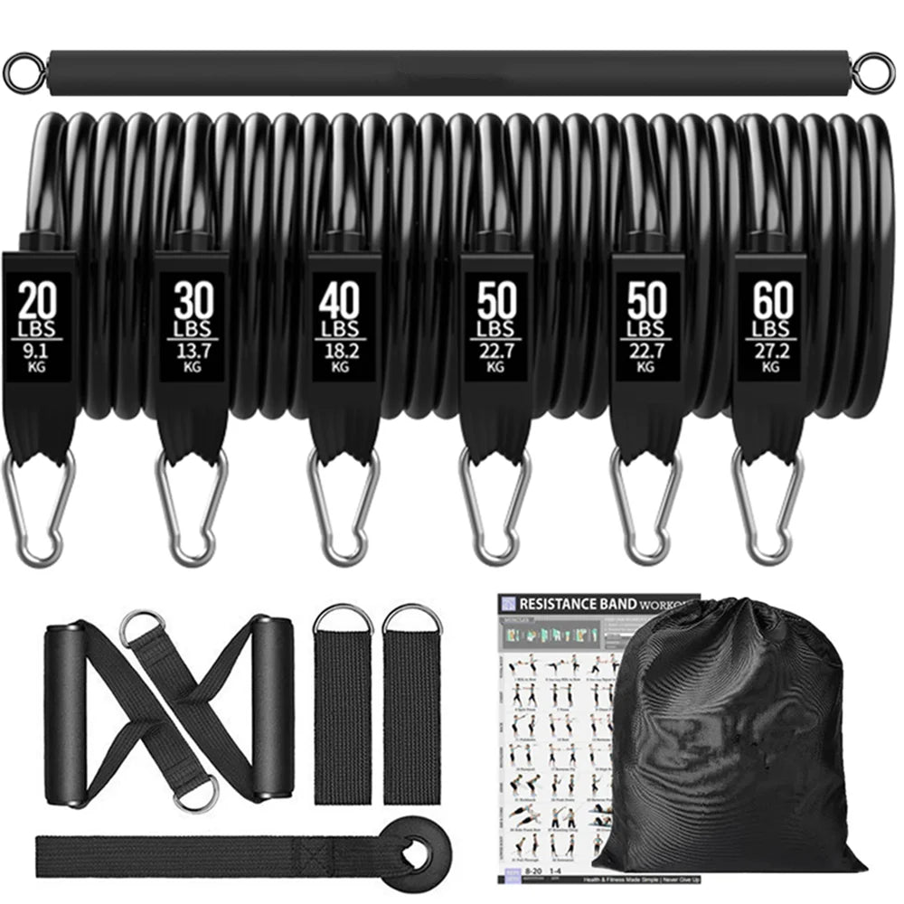 Workout Bar & Resistance Bands Set
