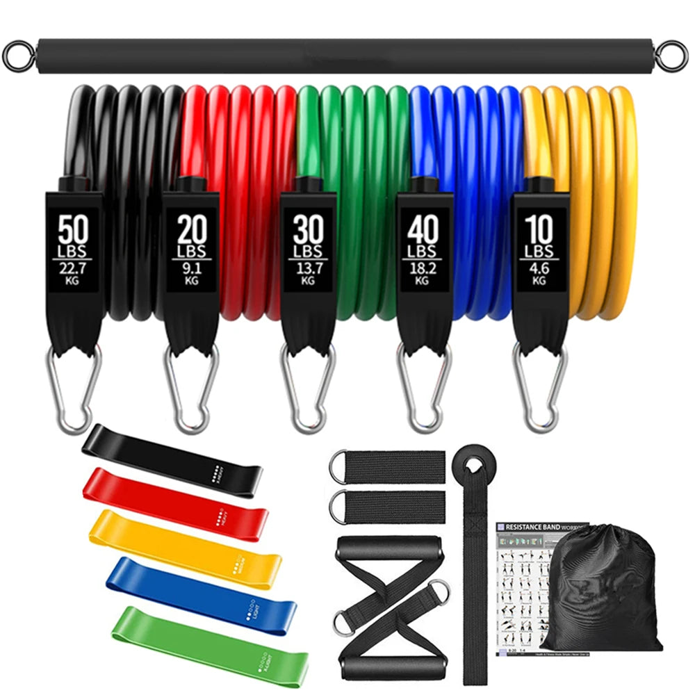 Workout Bar & Resistance Bands Set