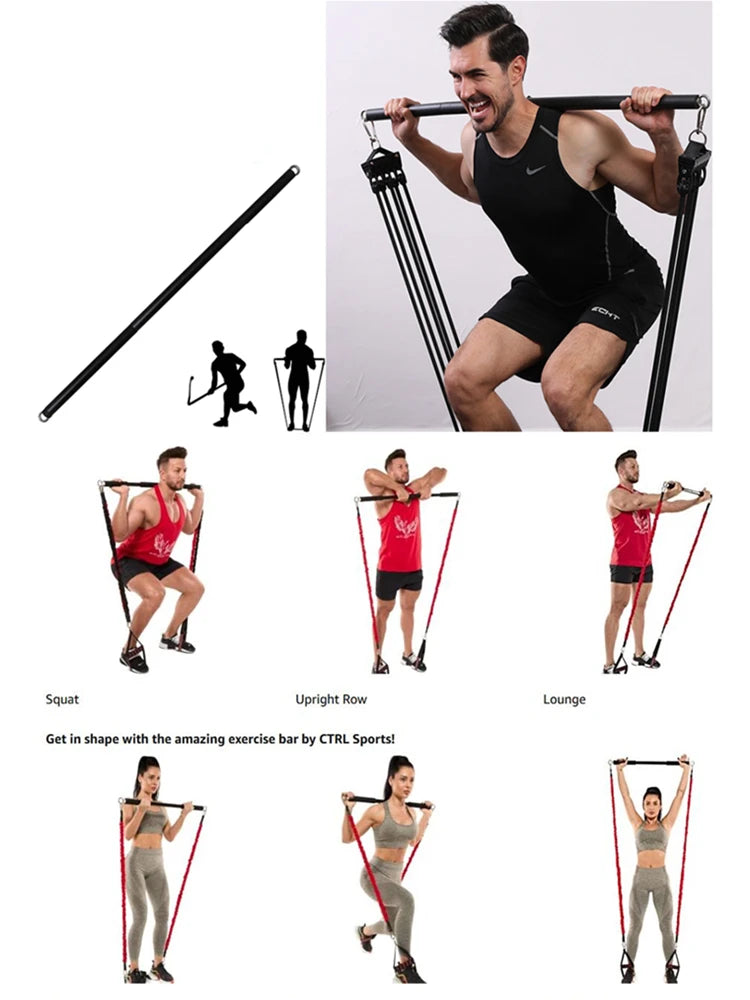 Workout Bar & Resistance Bands Set