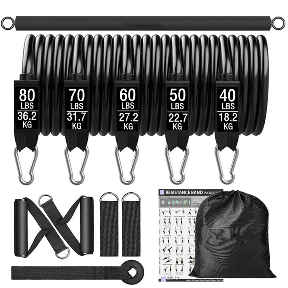 Workout Bar & Resistance Bands Set