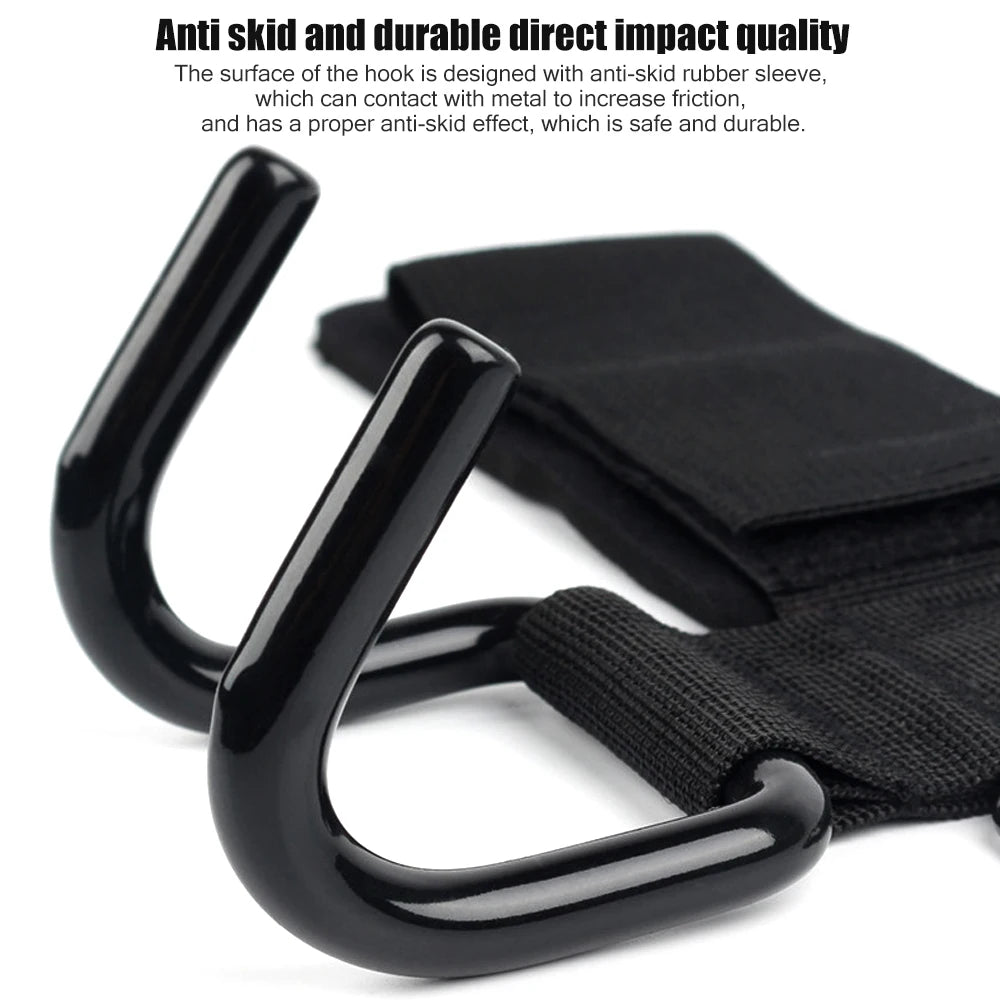 Tcare Adjustable Steel Hook Weightlifting Straps (2PCS)