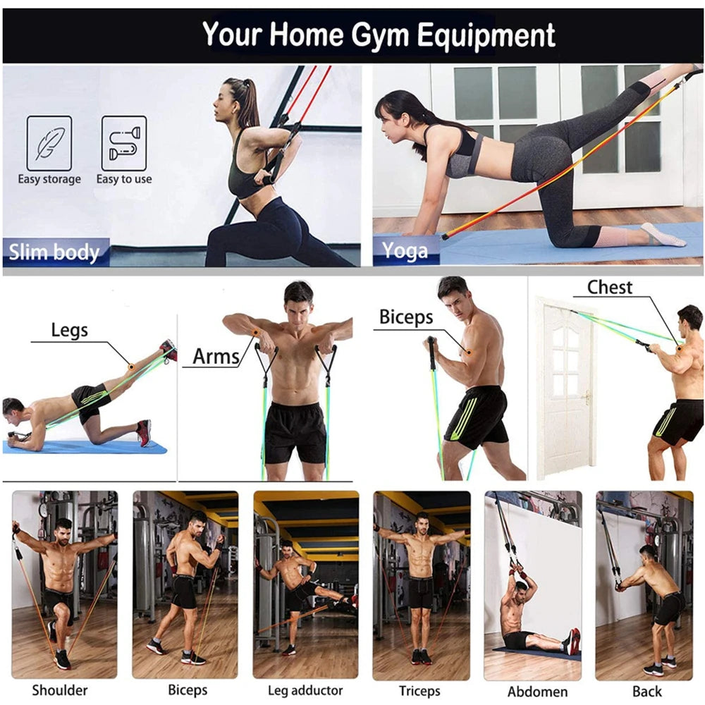 Workout Bar & Resistance Bands Set