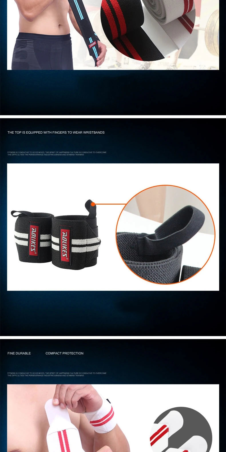 AOLIKES Weightlifting Wrist Straps (2PCS)