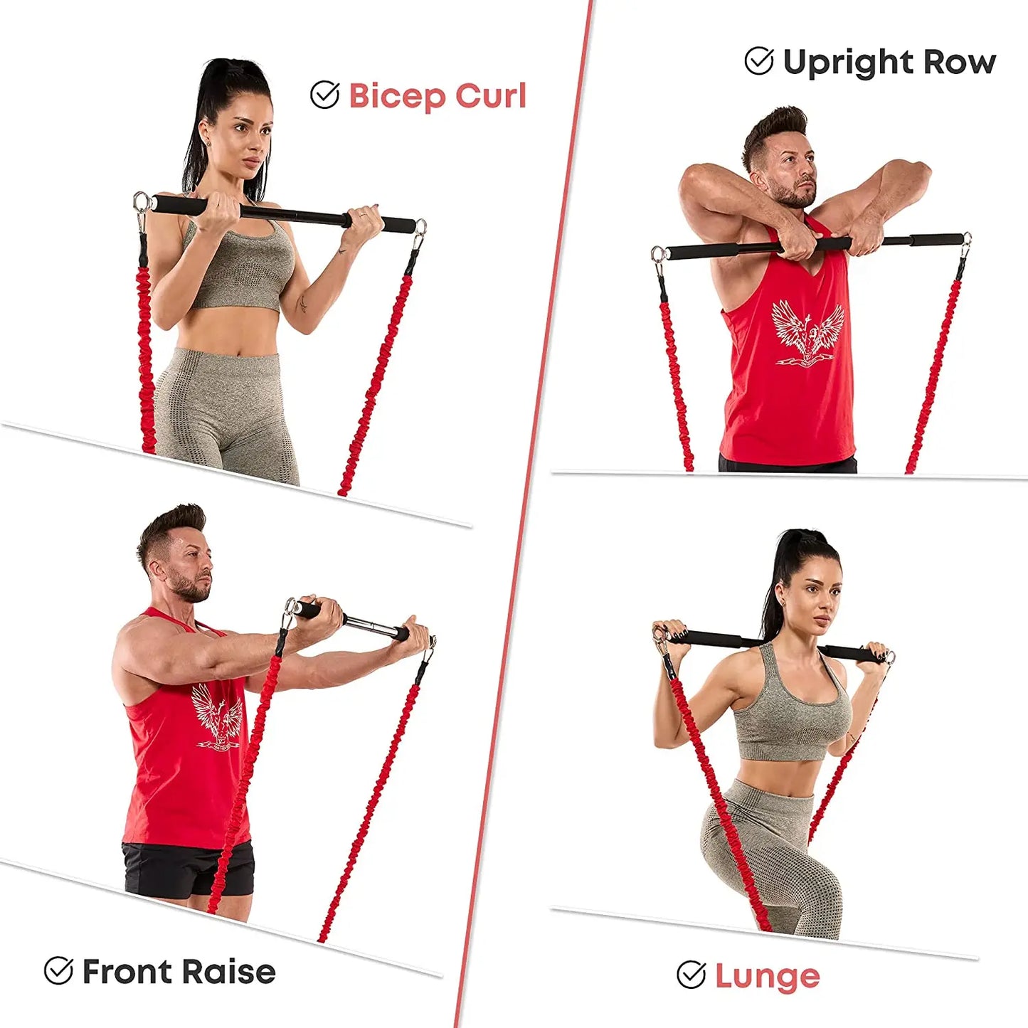 Workout Bar & Resistance Bands Set
