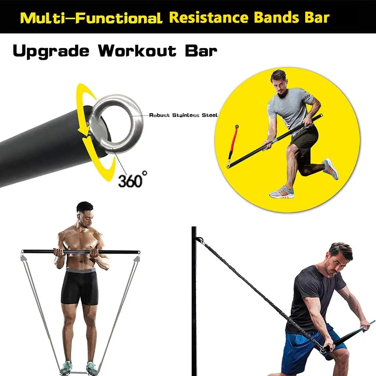 Workout Bar & Resistance Bands Set