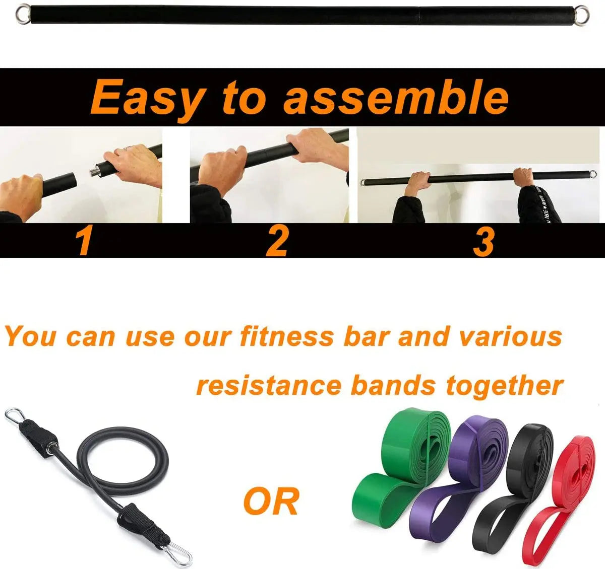 Workout Bar & Resistance Bands Set