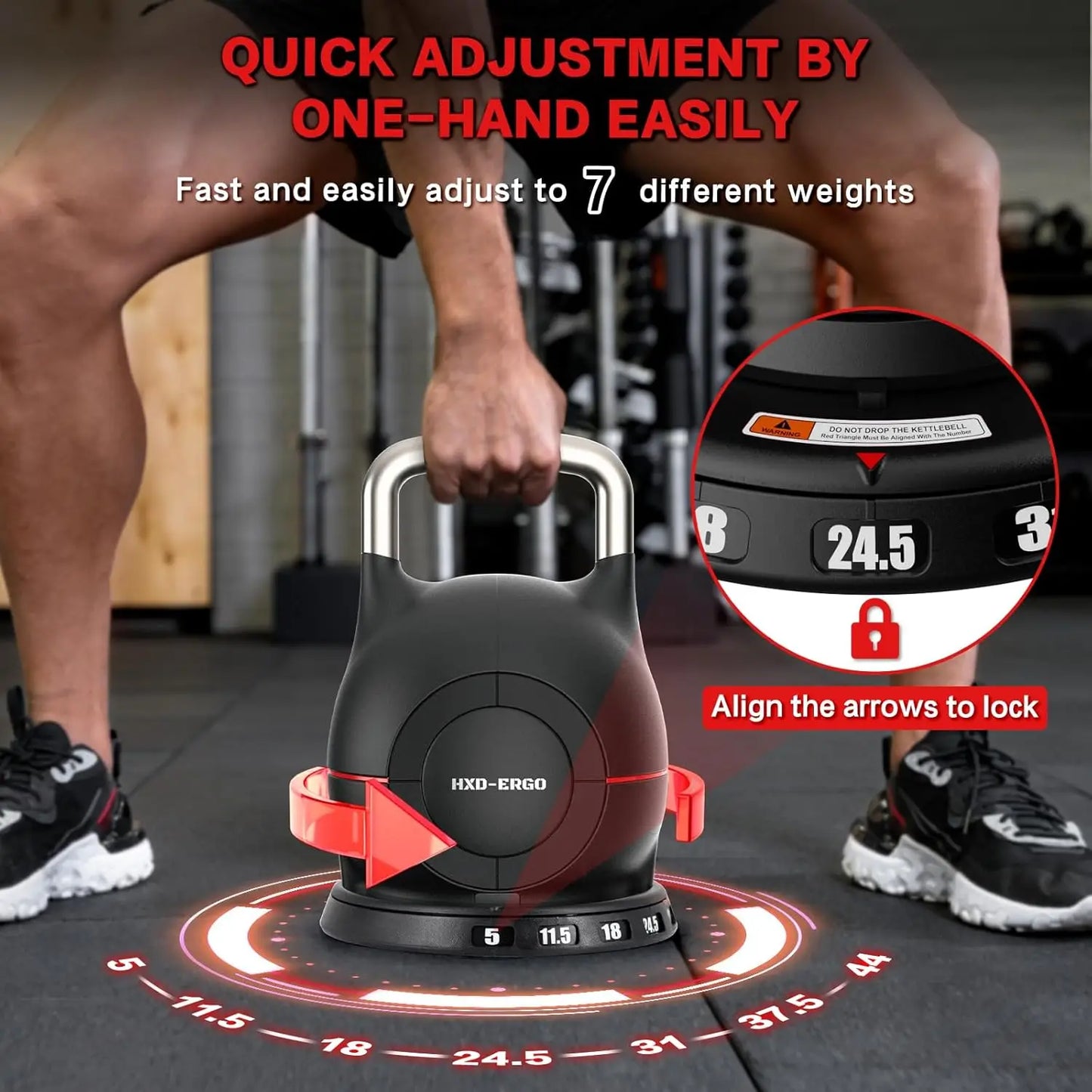 Ergonomic kettlebell set Weights(5lb-44lb)