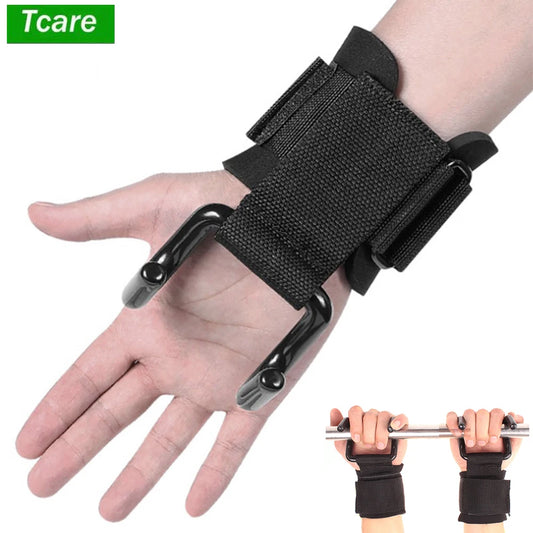 Tcare Adjustable Steel Hook Weightlifting Straps (2PCS)