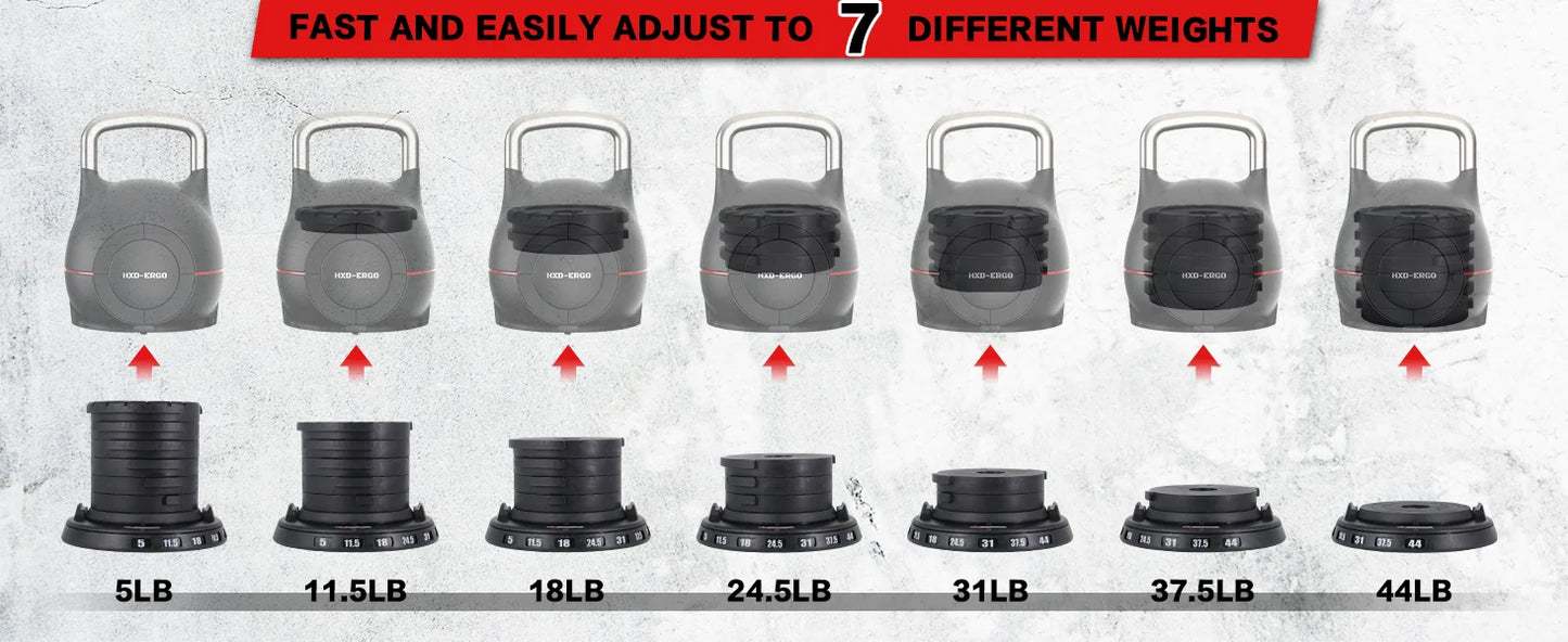 Ergonomic kettlebell set Weights(5lb-44lb)