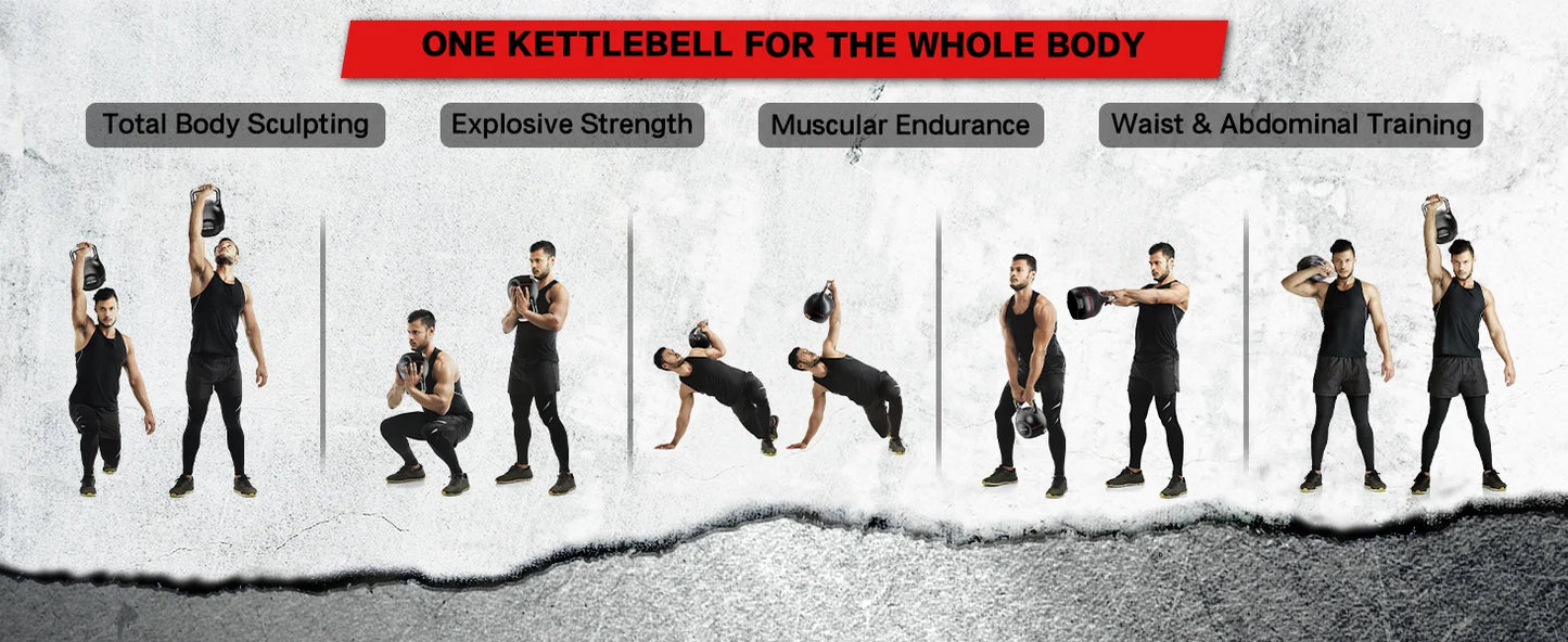 Ergonomic kettlebell set Weights(5lb-44lb)