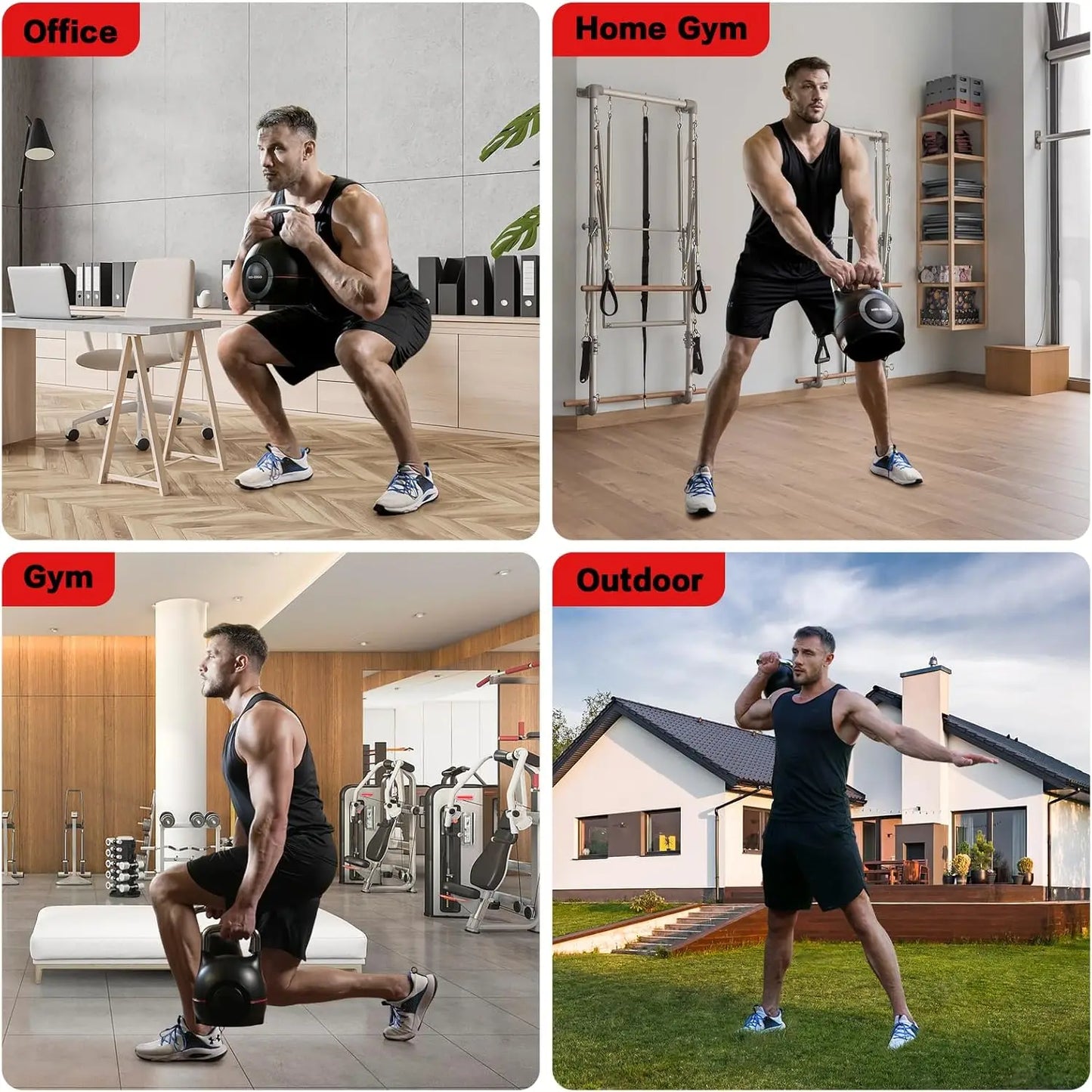 Ergonomic kettlebell set Weights(5lb-44lb)