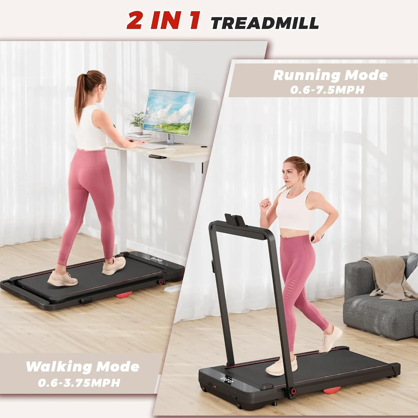Folding Portable Treadmill with LED Display