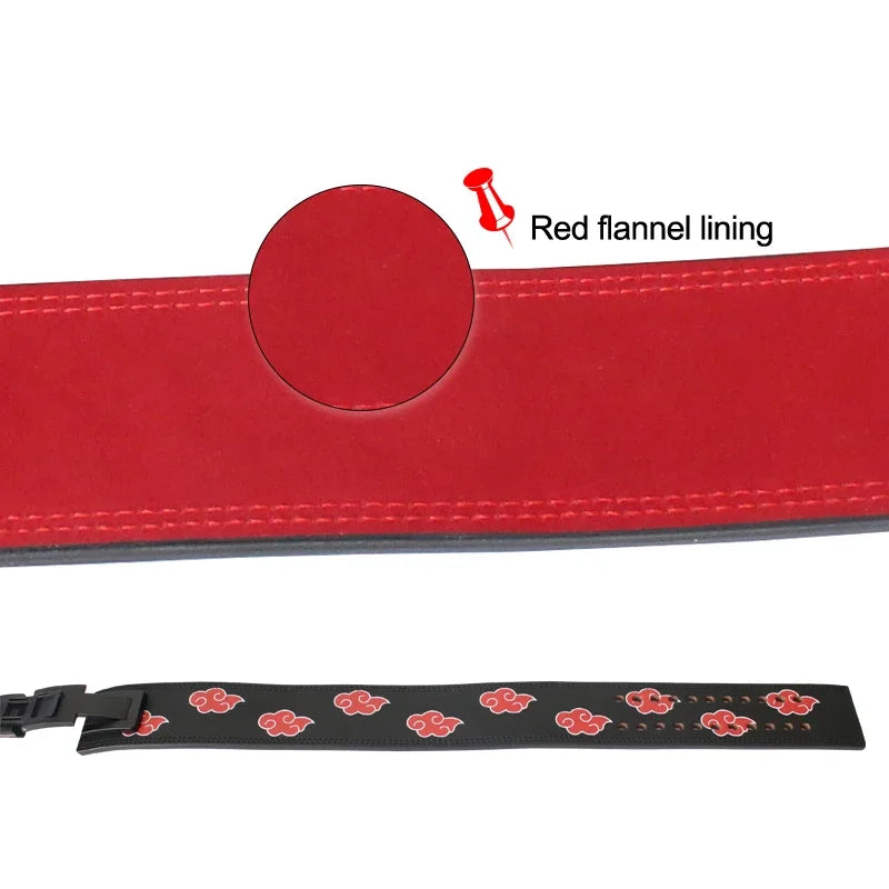 Double Row Cowhide Leather Weightlifting Belt