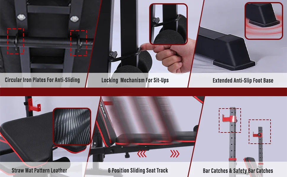 Foldable Weight Bench with Attachments