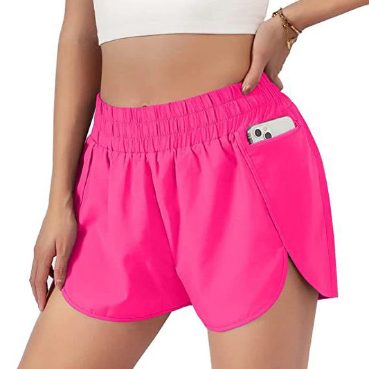 Women’s Running Shorts with Zipper Pocket (S-2XL)