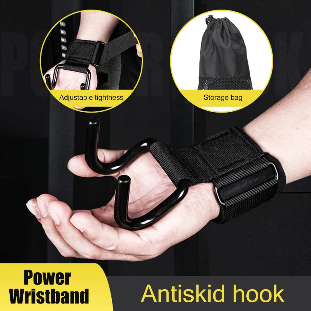 Tcare Adjustable Steel Hook Weightlifting Straps (2PCS)