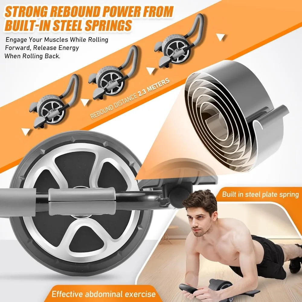 Automatic Rebound Ab Roller with Elbow Support