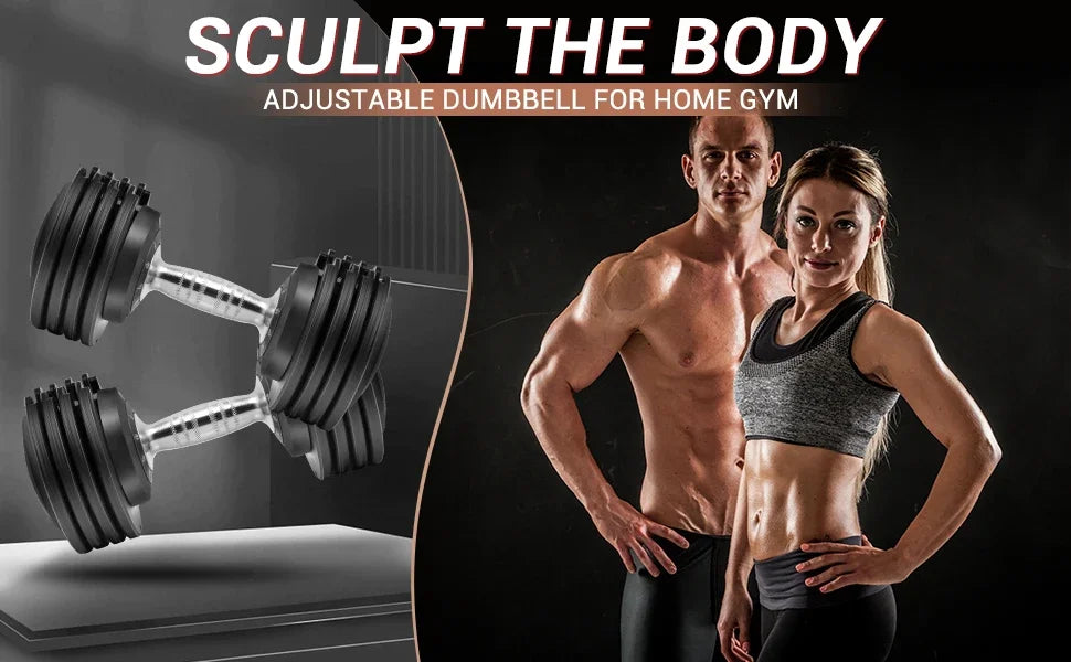 AQCDCASA Adjustable Dumbbells – 25LB/55LB