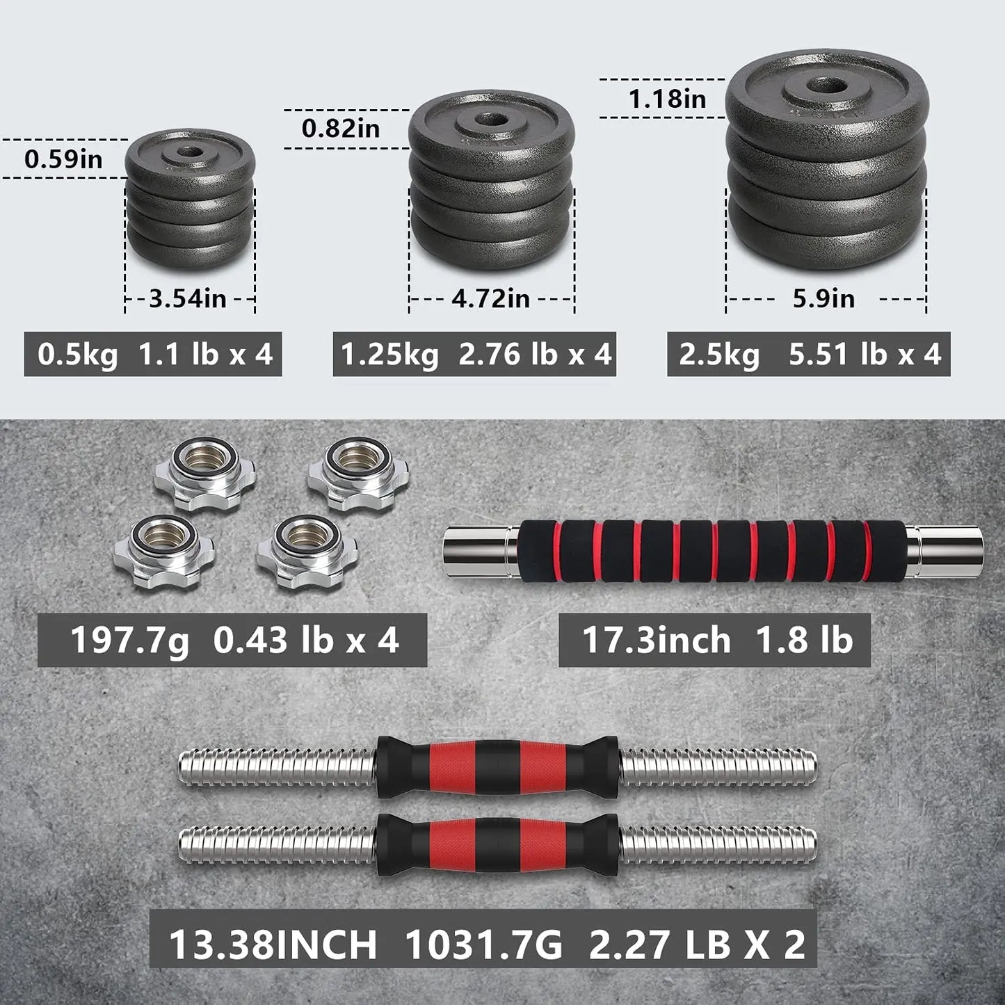 Cast Iron Adjustable Dumbbells